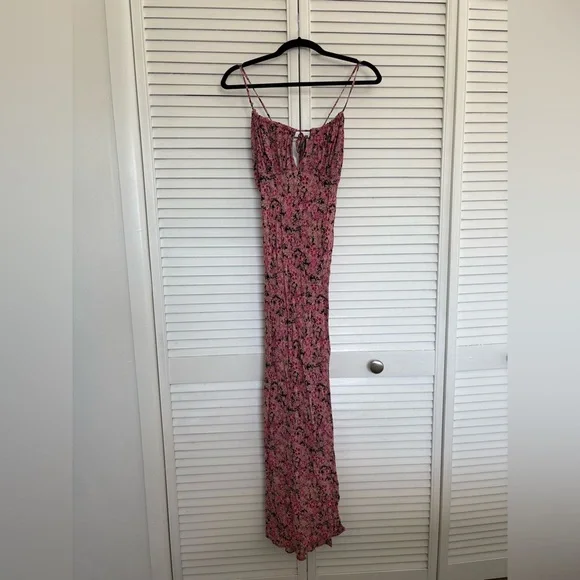 🌸 Free People Bon Voyage Floral Maxi Dress | Black Combo | Size M - Picture 4 of 15